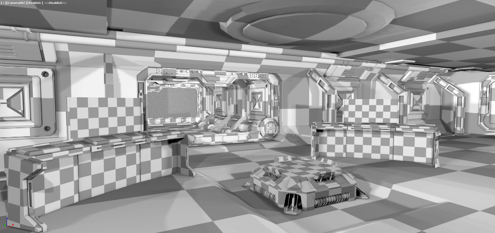 Sci-fi Interior Scene Low-poly 3D model_14