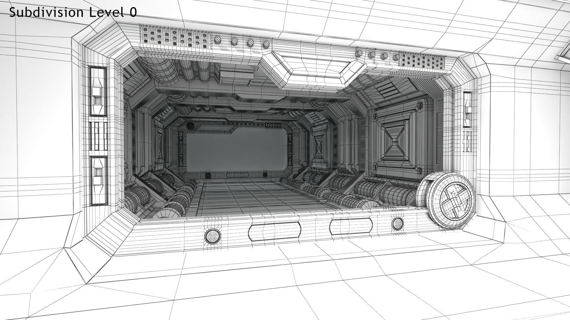 Sci-fi Interior Scene Low-poly 3D model_31
