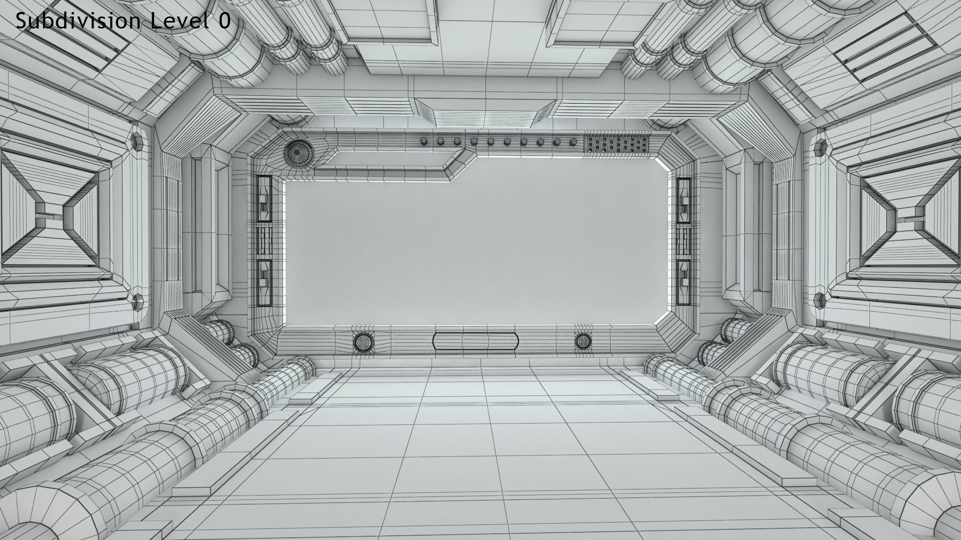 Sci-fi Interior Scene Low-poly 3D model_35