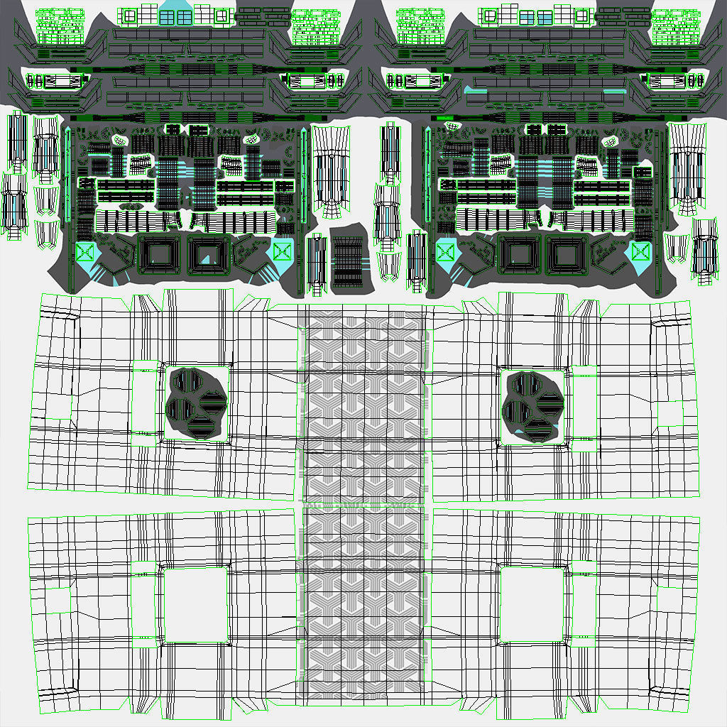 Sci-fi Interior Scene Low-poly 3D model_16