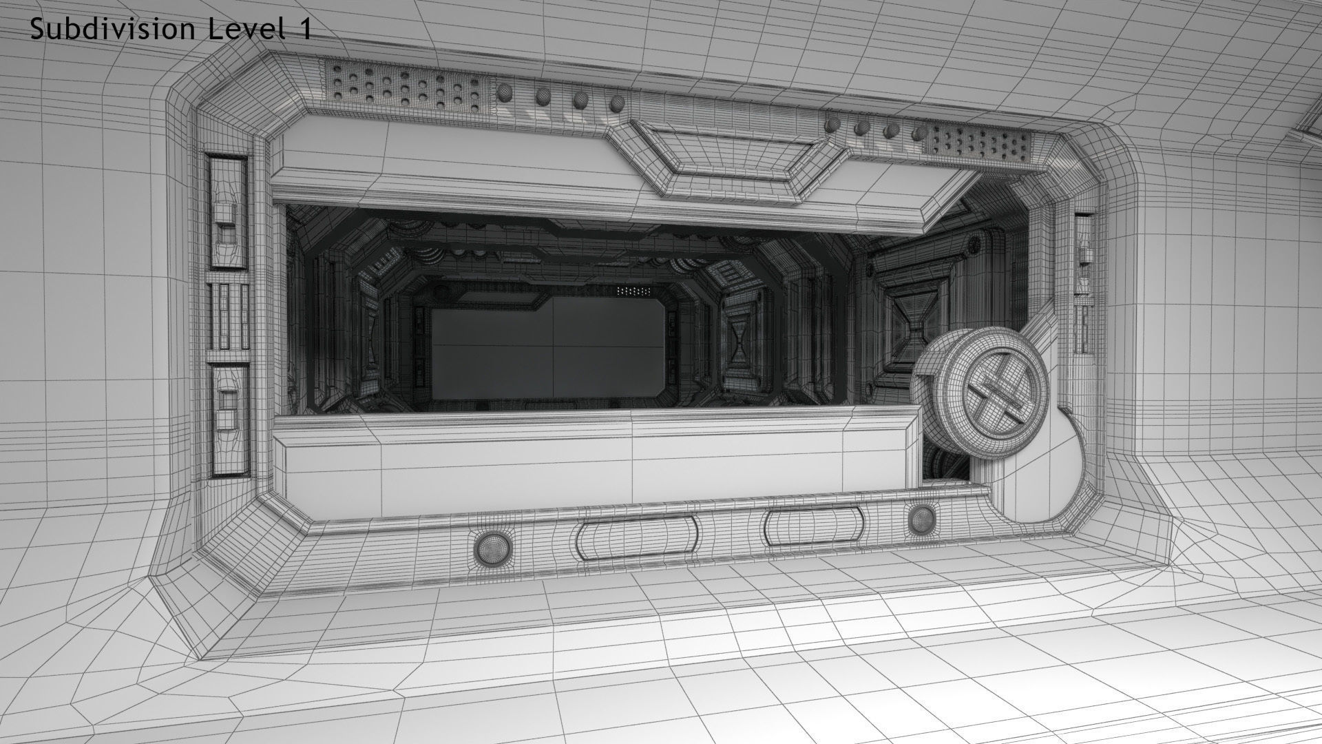 Sci-fi Interior Scene Low-poly 3D model_17