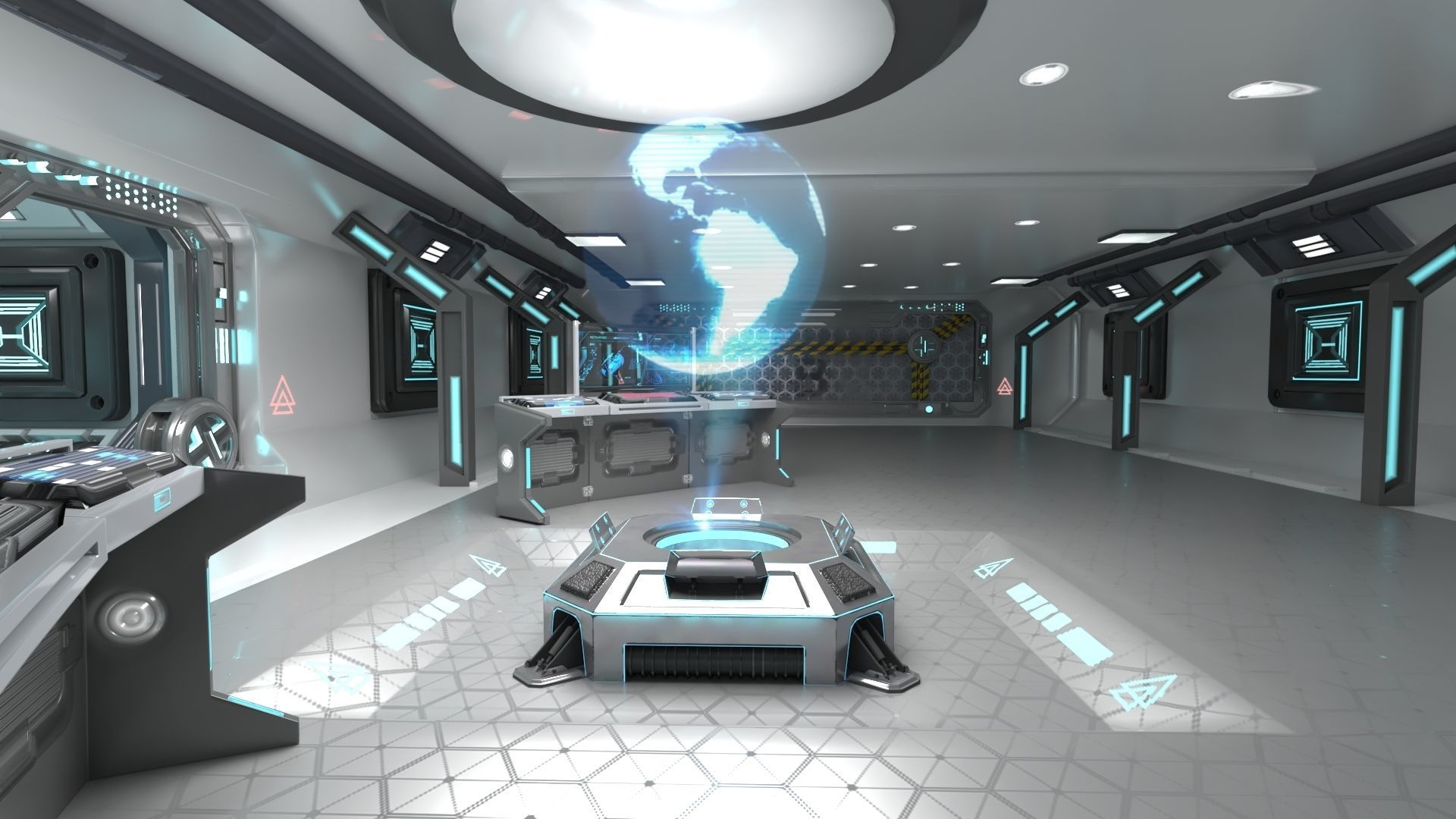 Sci-fi Interior Scene Low-poly 3D model_8