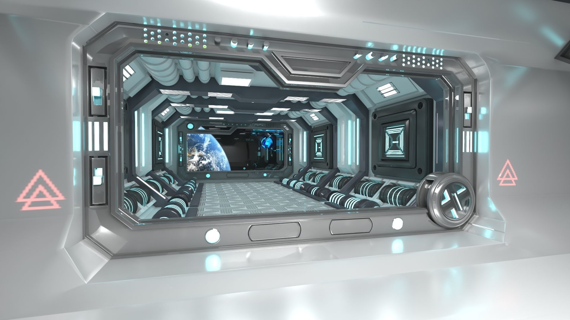 Sci-fi Interior Scene Low-poly 3D model_6