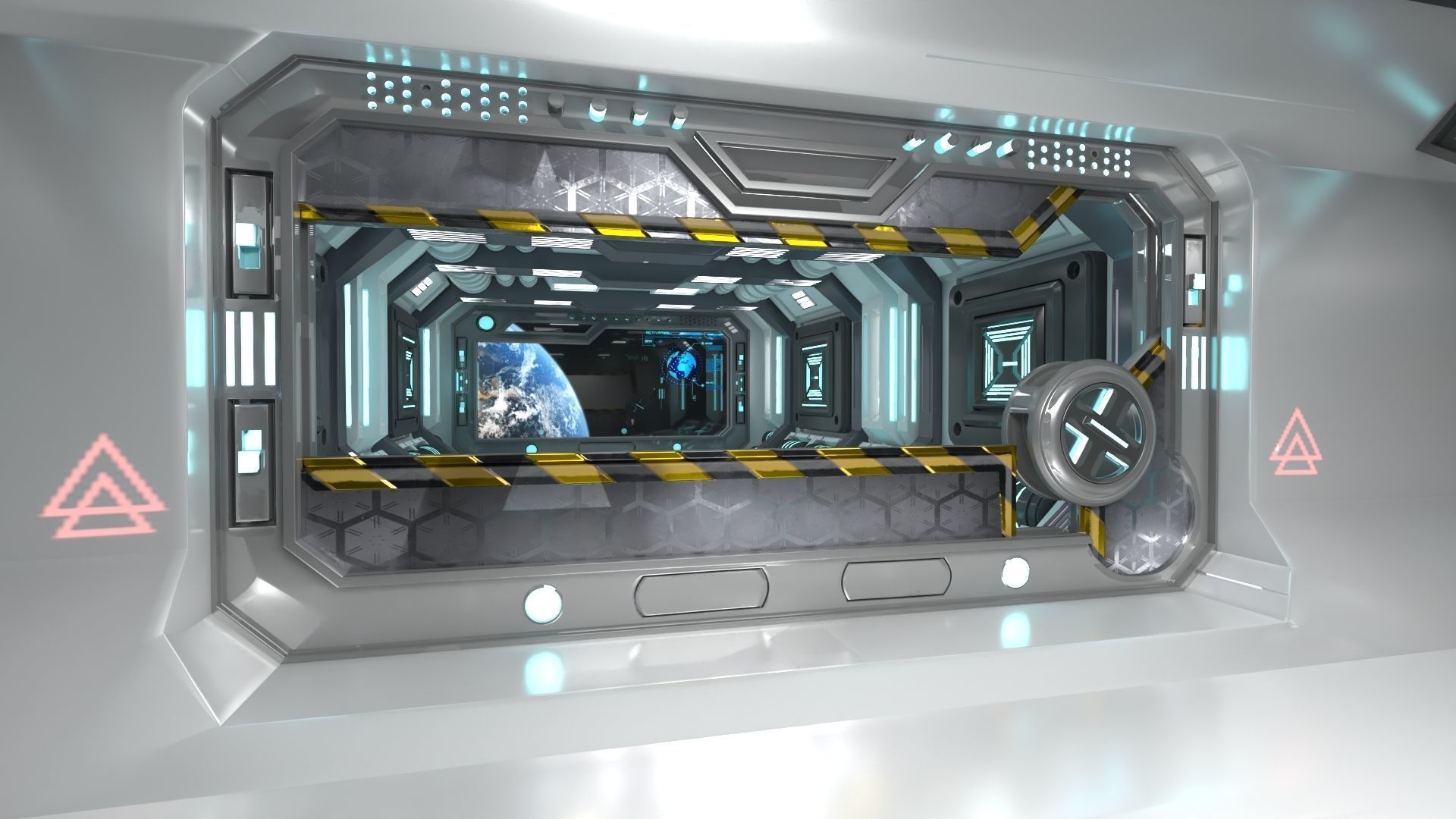 Sci-fi Interior Scene Low-poly 3D model_5