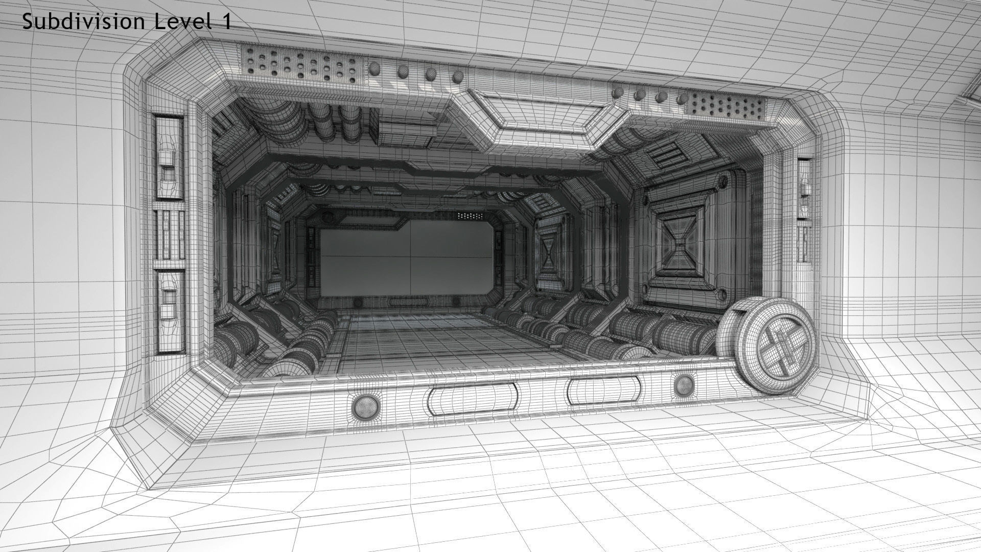 Sci-fi Interior Scene Low-poly 3D model_32