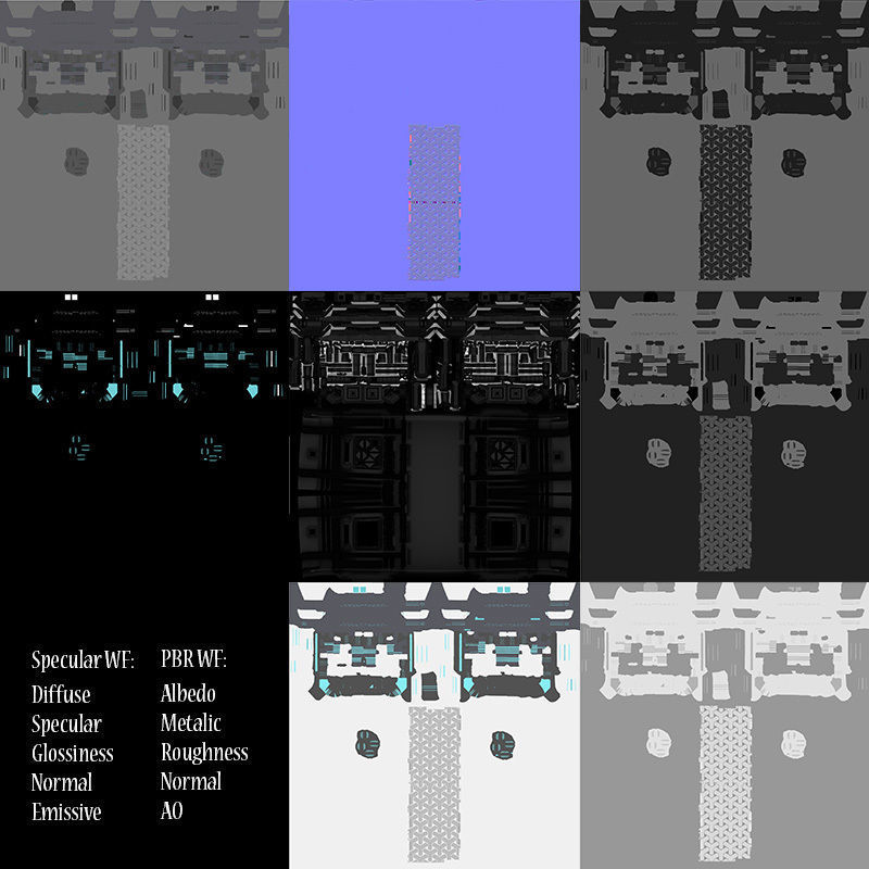 Sci-fi Interior Scene Low-poly 3D model_13