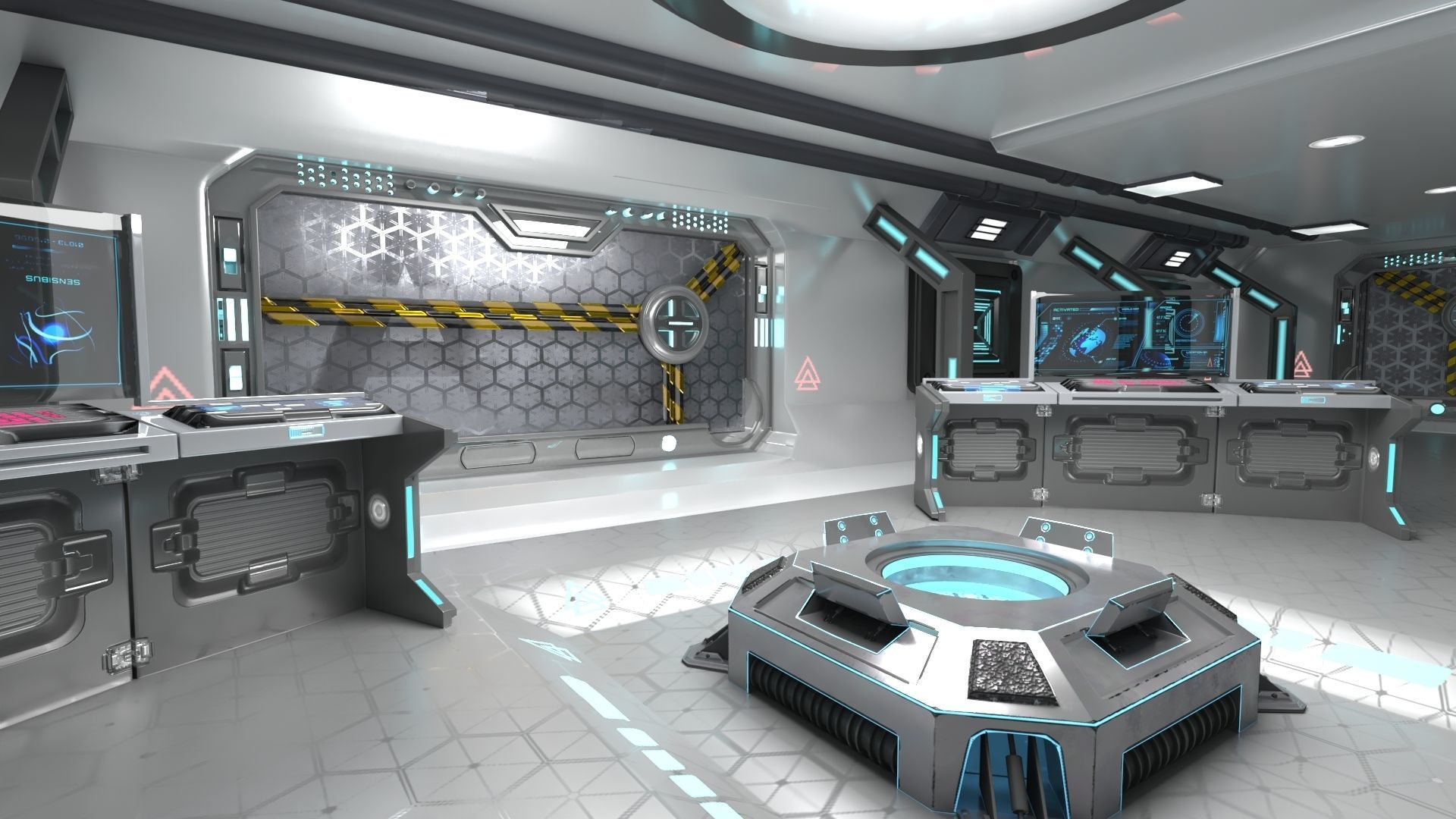 Sci-fi Interior Scene Low-poly 3D model_9