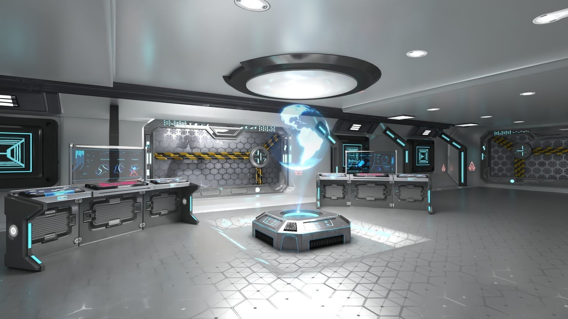 Sci-fi Interior Scene Low-poly 3D model_3