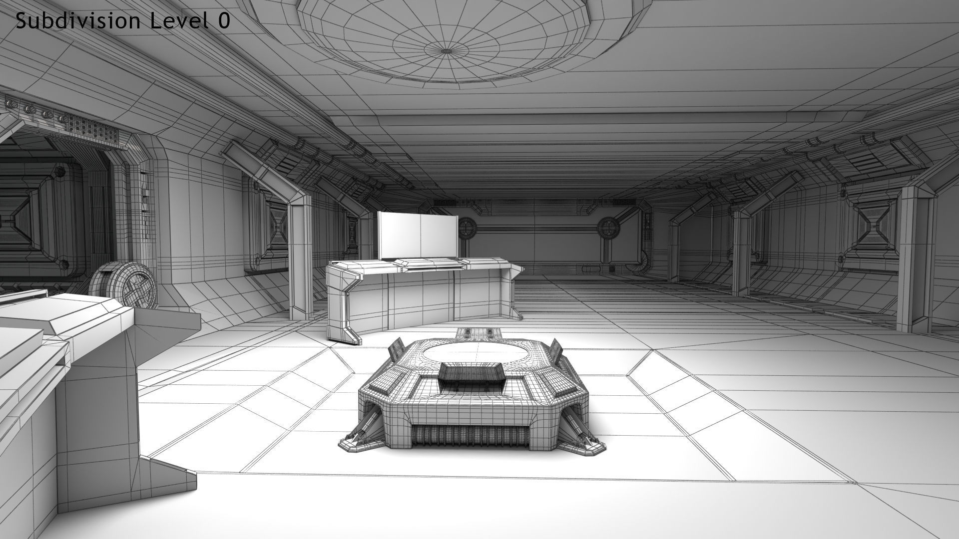 Sci-fi Interior Scene Low-poly 3D model_25