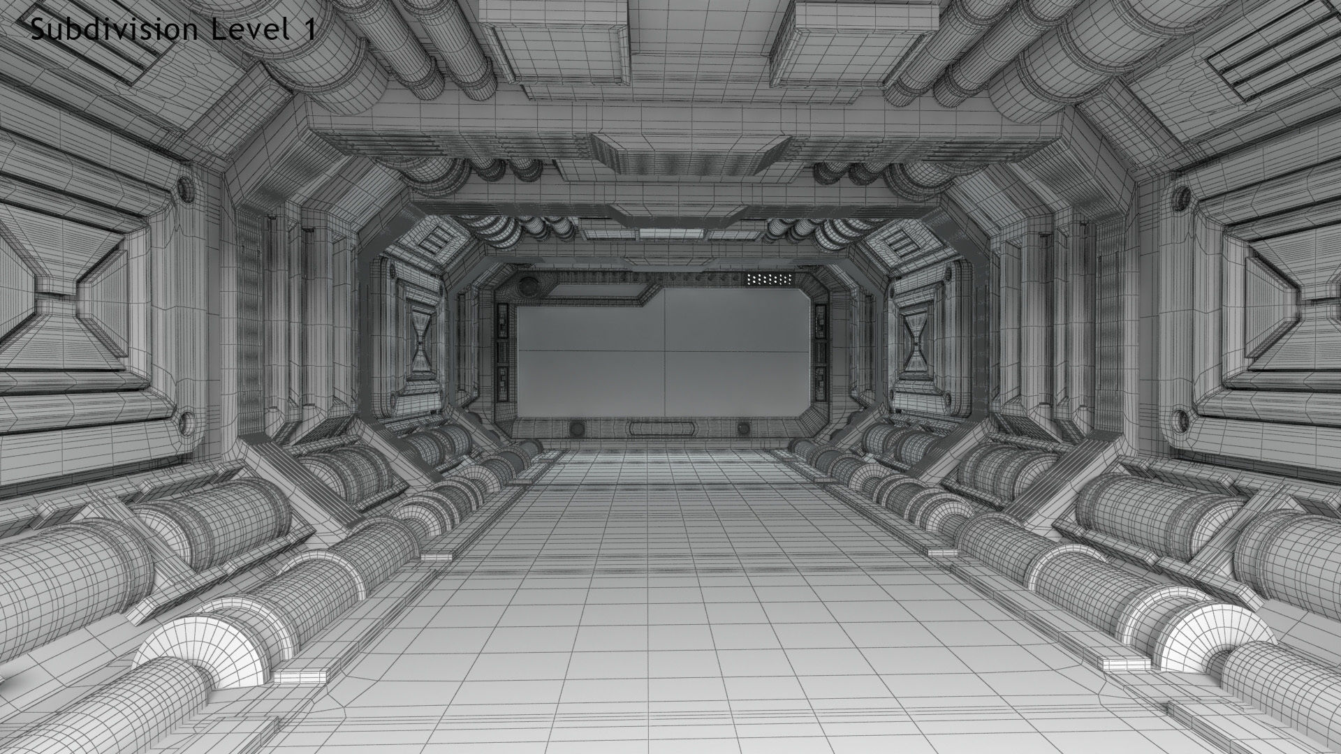 Sci-fi Interior Scene Low-poly 3D model_34
