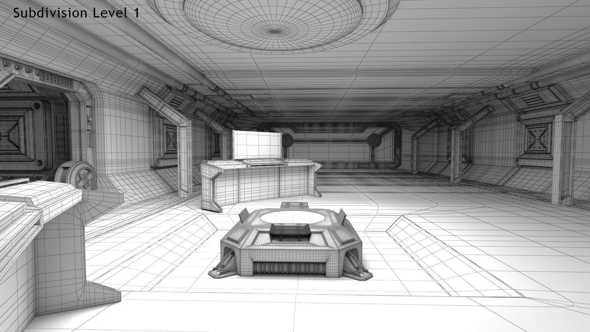 Sci-fi Interior Scene Low-poly 3D model_21