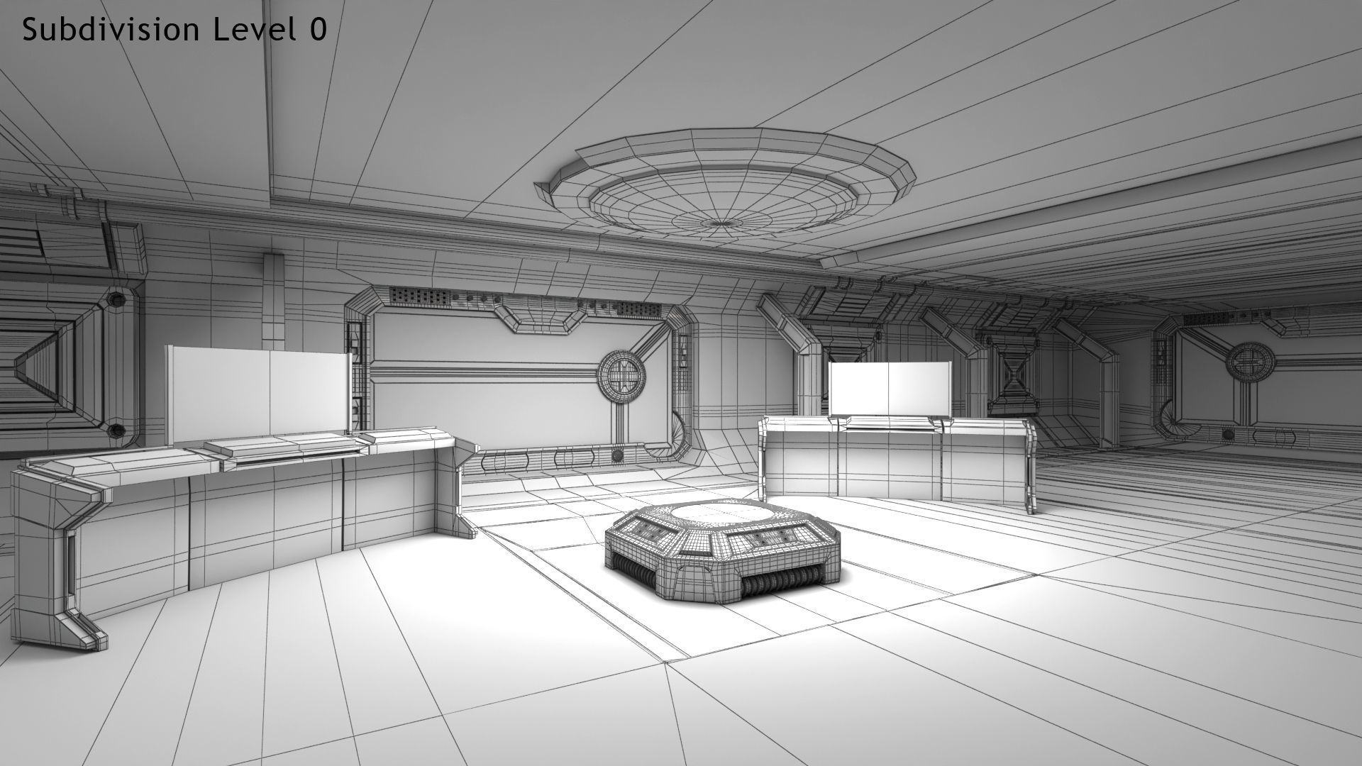 Sci-fi Interior Scene Low-poly 3D model_37