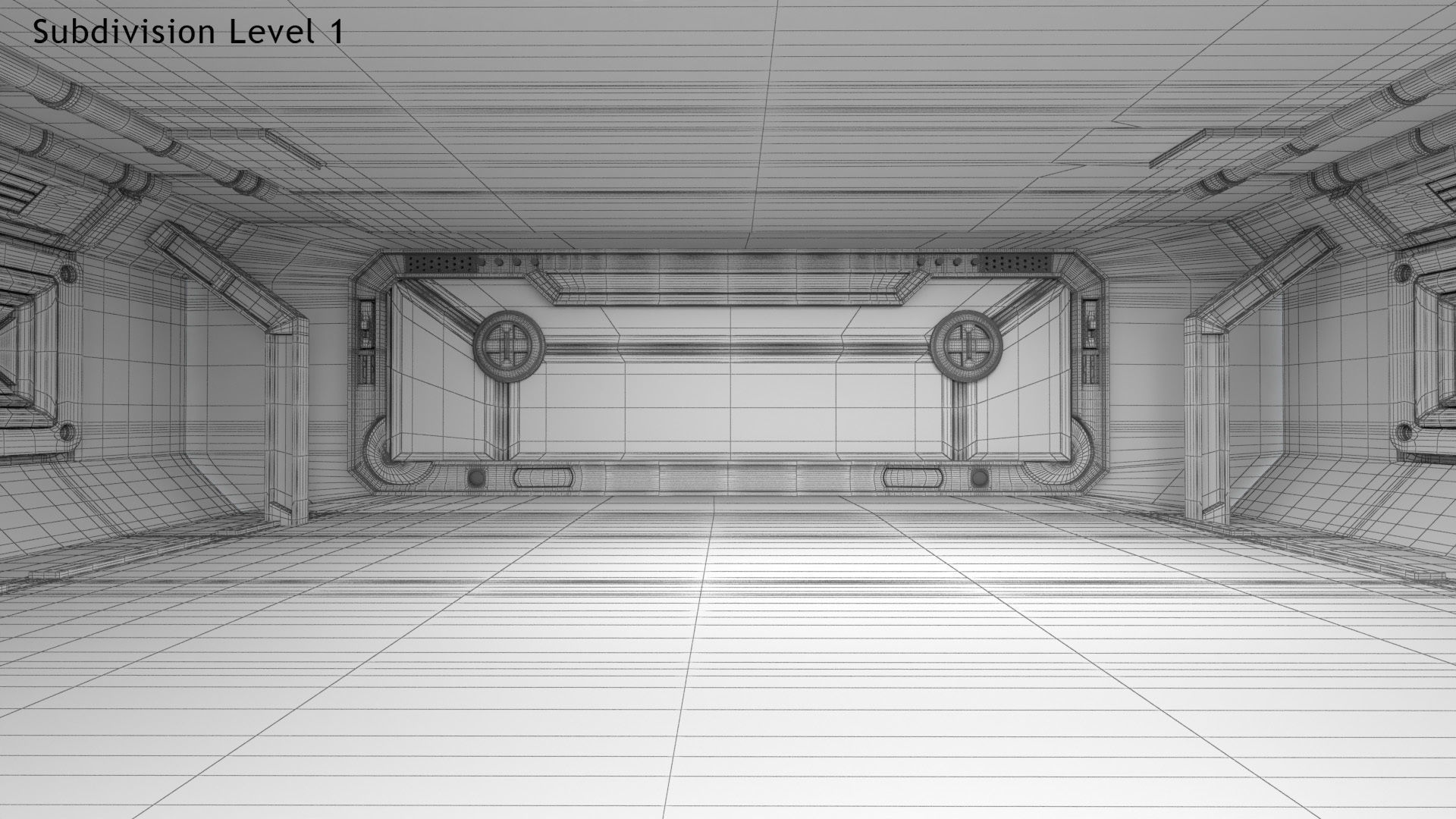 Sci-fi Interior Scene Low-poly 3D model_29