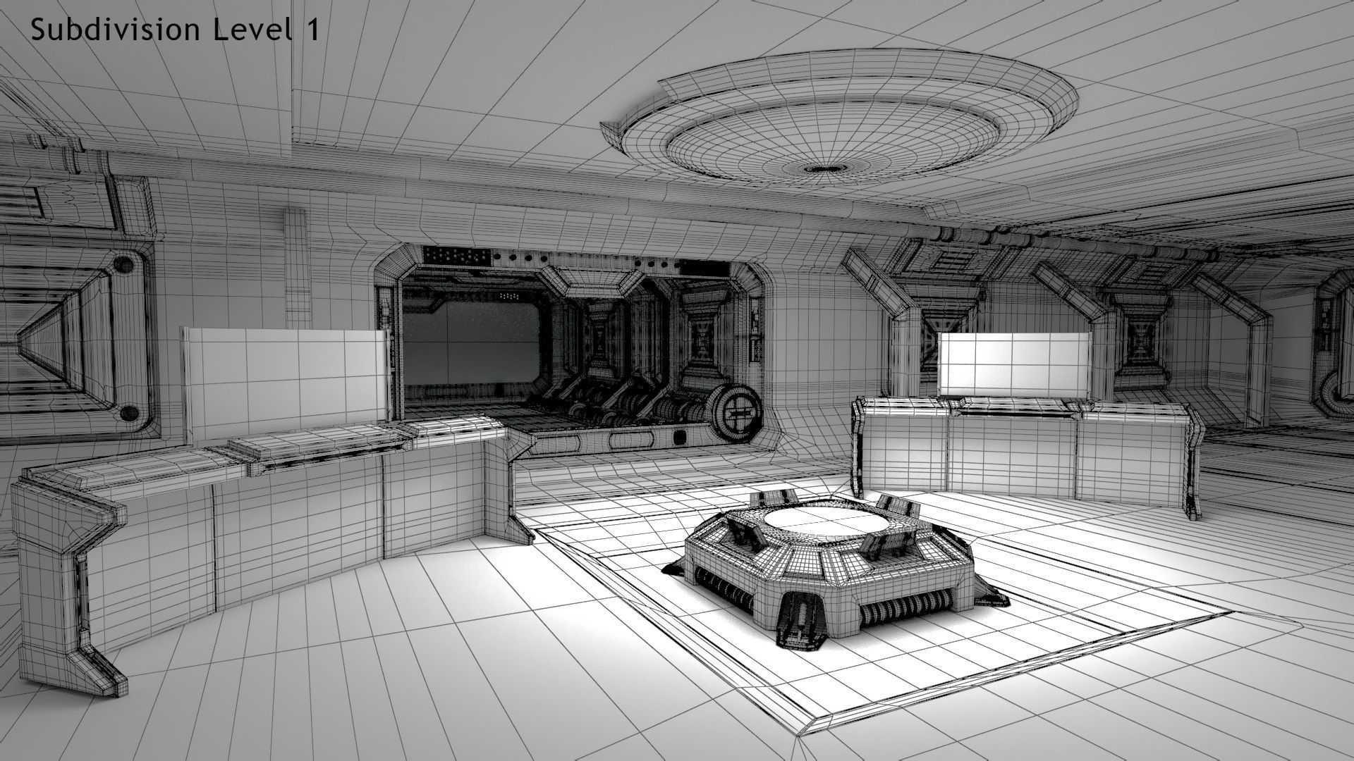 Sci-fi Interior Scene Low-poly 3D model_27