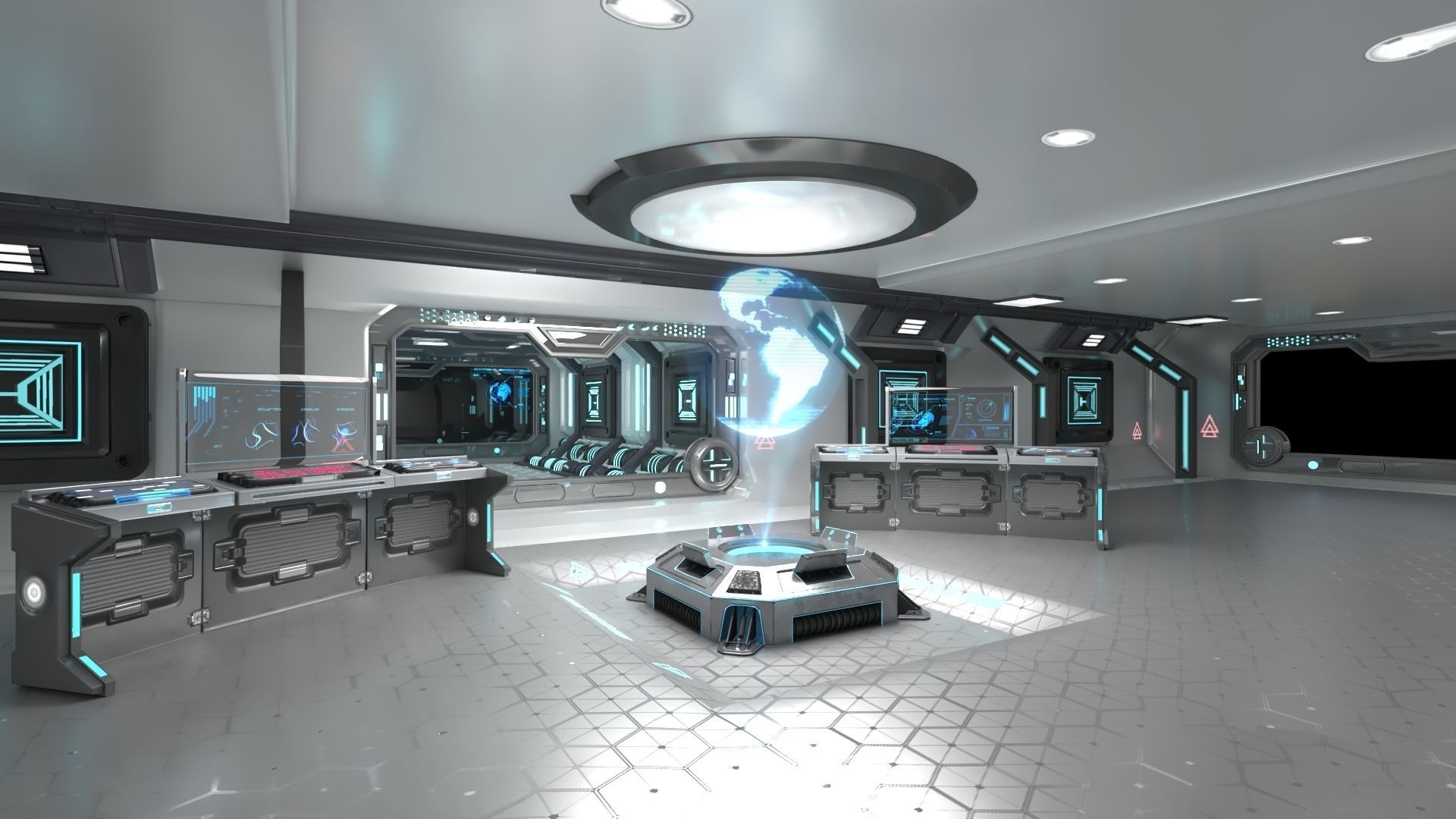 Sci-fi Interior Scene Low-poly 3D model_7