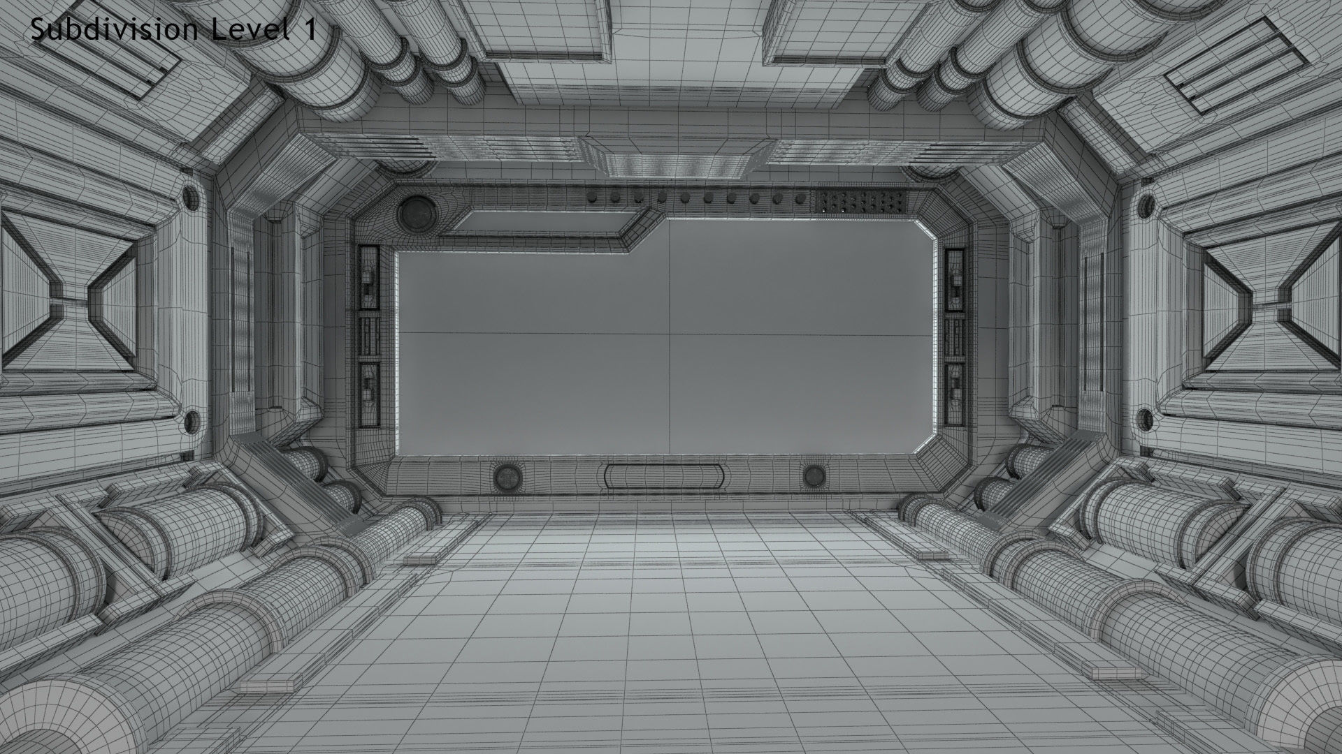 Sci-fi Interior Scene Low-poly 3D model_36