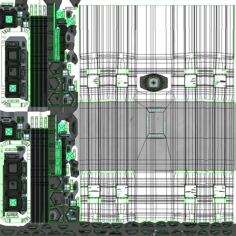 Sci-fi Interior Scene Low-poly 3D model_15
