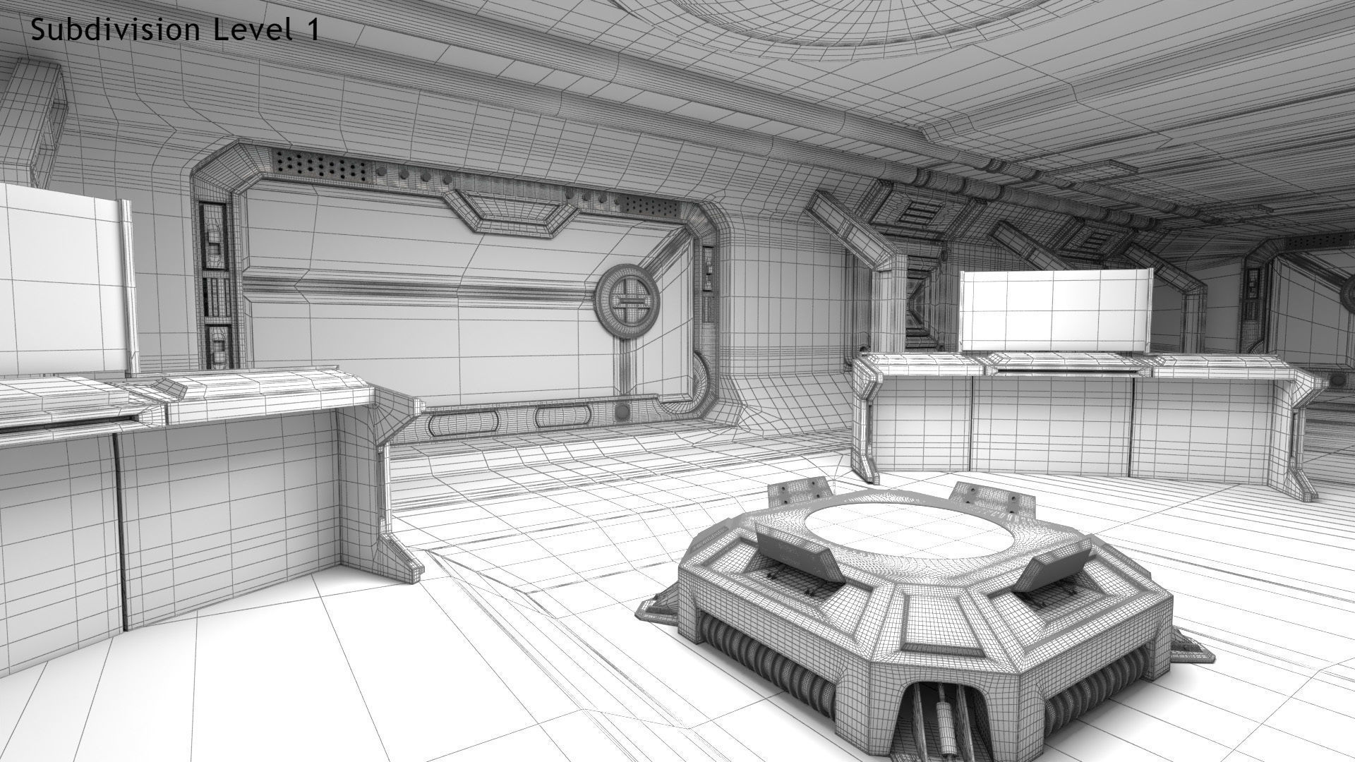 Sci-fi Interior Scene Low-poly 3D model_30