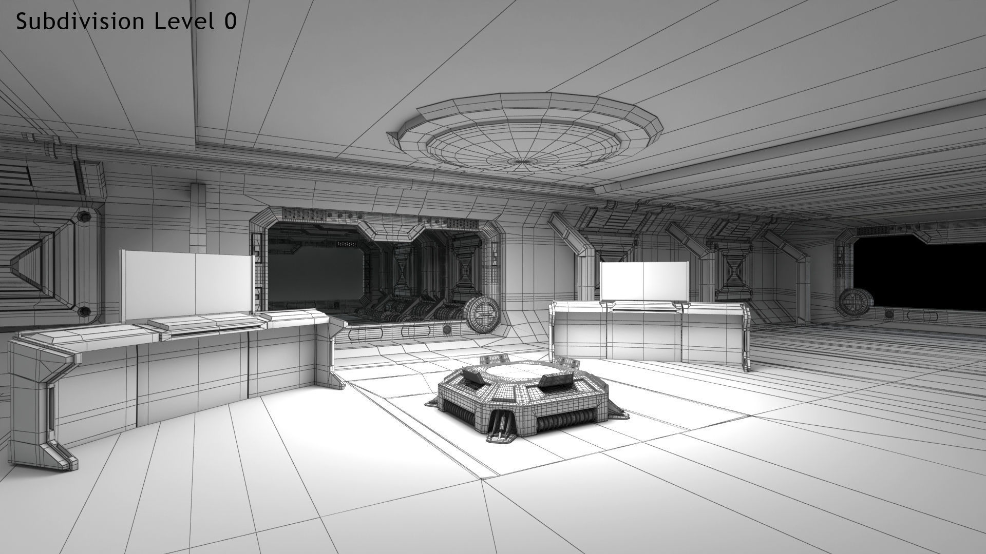 Sci-fi Interior Scene Low-poly 3D model_23