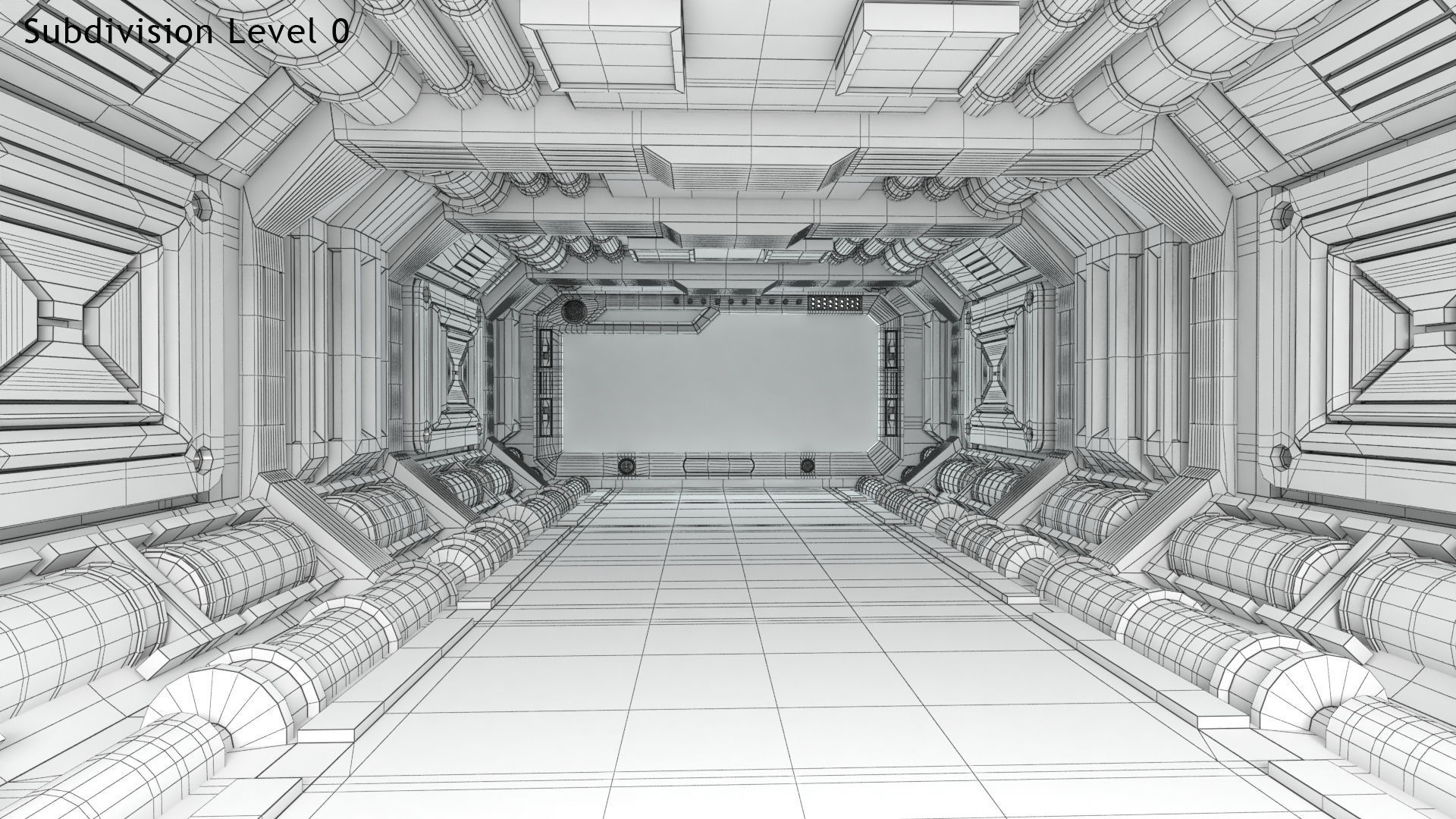 Sci-fi Interior Scene Low-poly 3D model_33