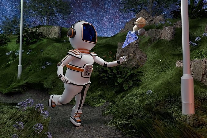Astronaut Free low-poly 3D model