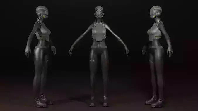 sci-fi character Low-poly 3D model