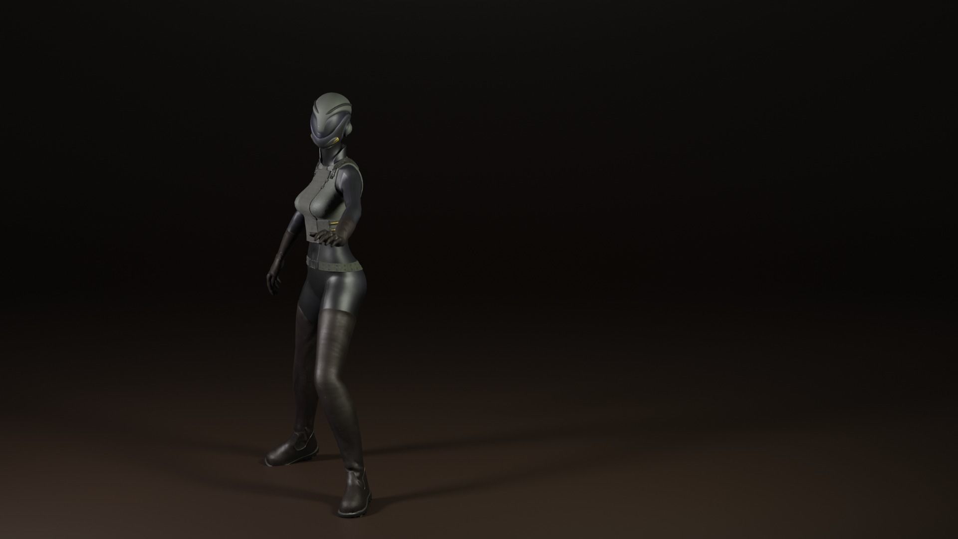 sci-fi character Low-poly 3D model_2