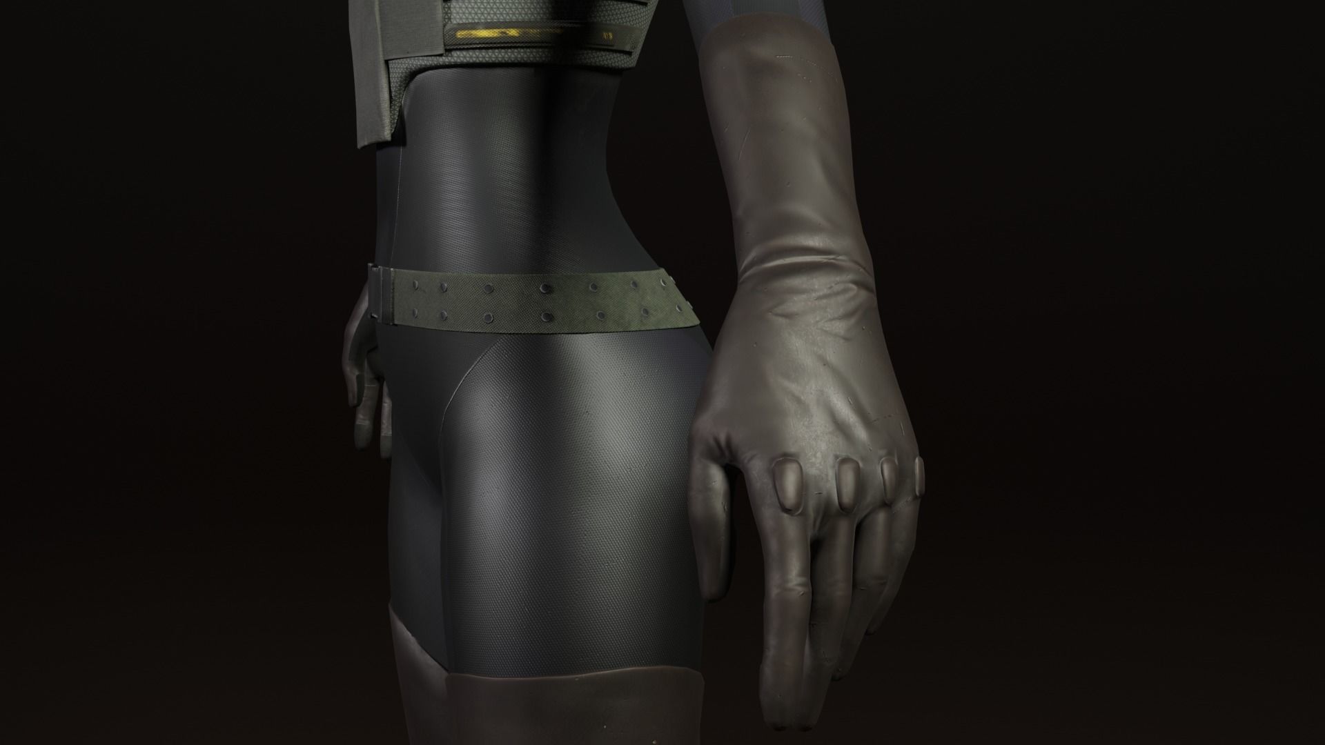 sci-fi character Low-poly 3D model_6