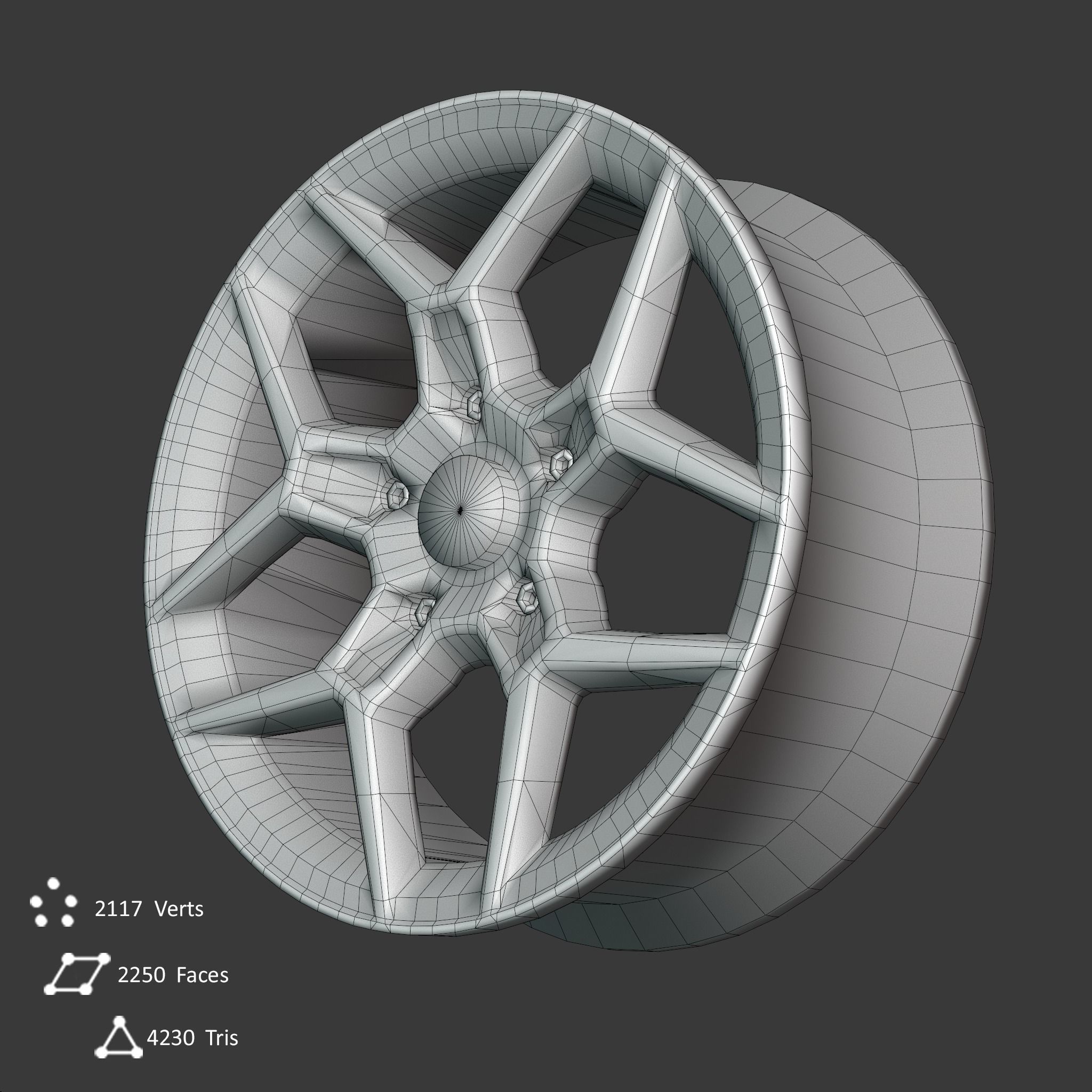 Sport Car Rim 8 Game-Ready 3D Model Low-poly 3D model_8