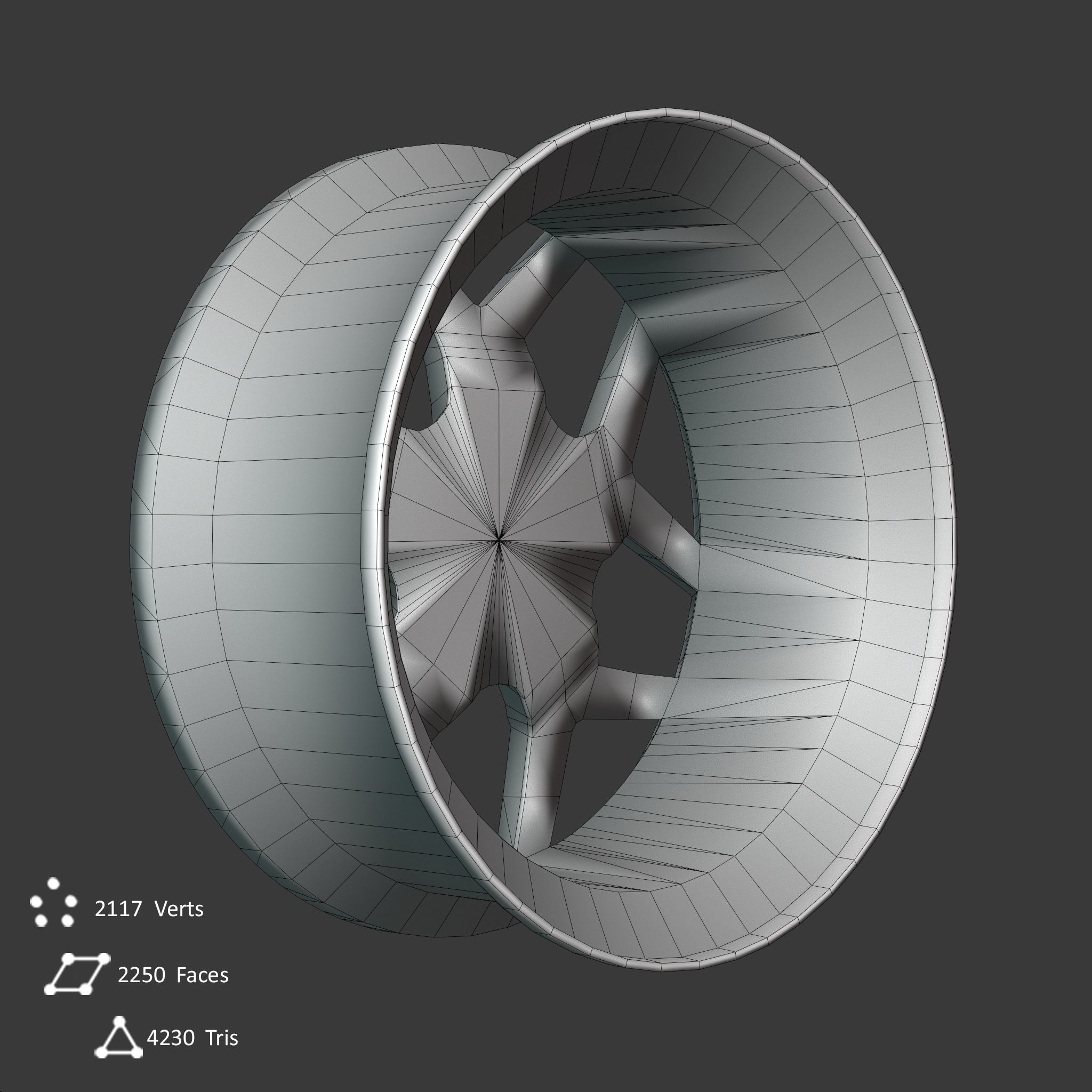 Sport Car Rim 8 Game-Ready 3D Model Low-poly 3D model_10