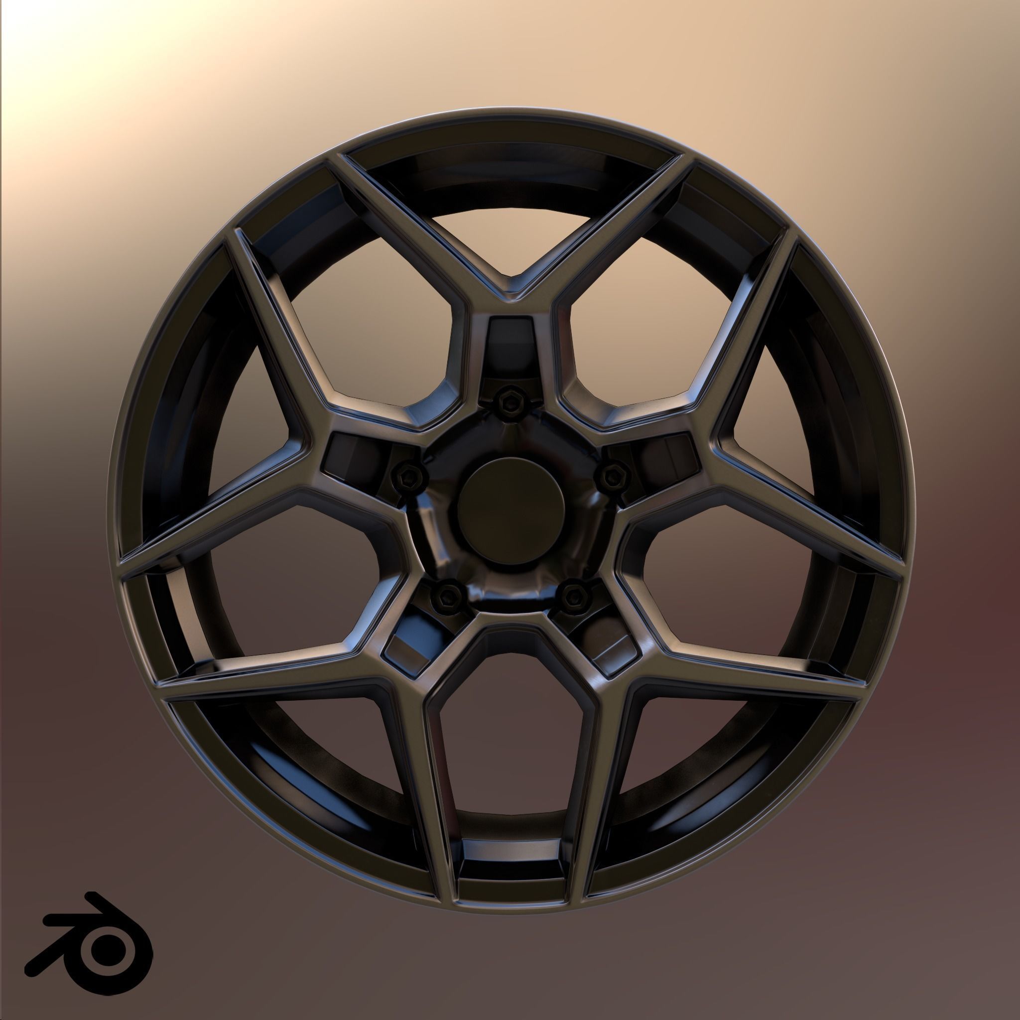 Sport Car Rim 8 Game-Ready 3D Model Low-poly 3D model_3