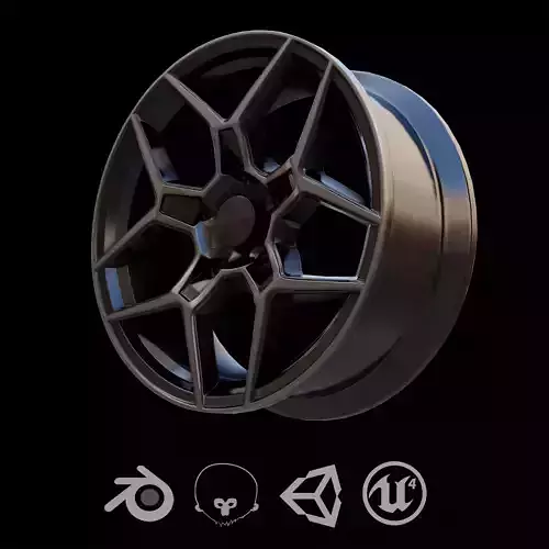 Sport Car Rim 8 Game-Ready 3D Model