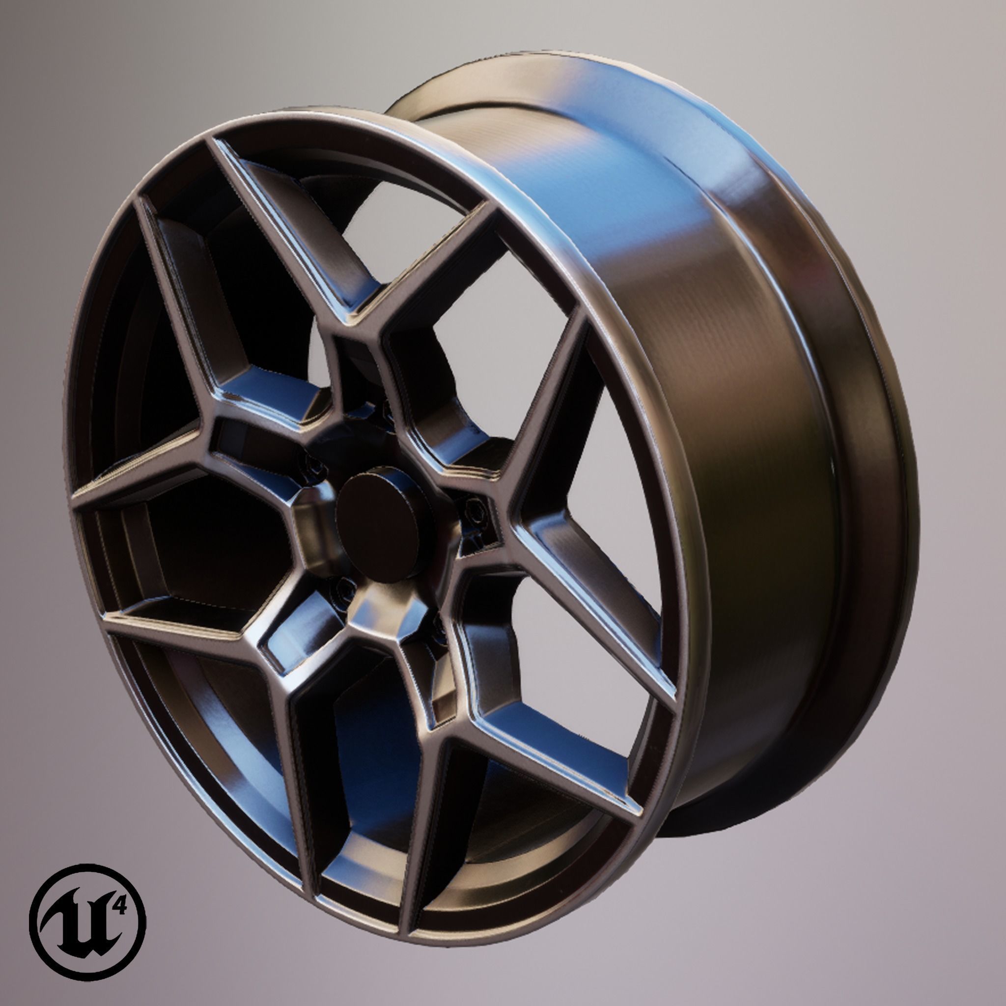 Sport Car Rim 8 Game-Ready 3D Model Low-poly 3D model_16