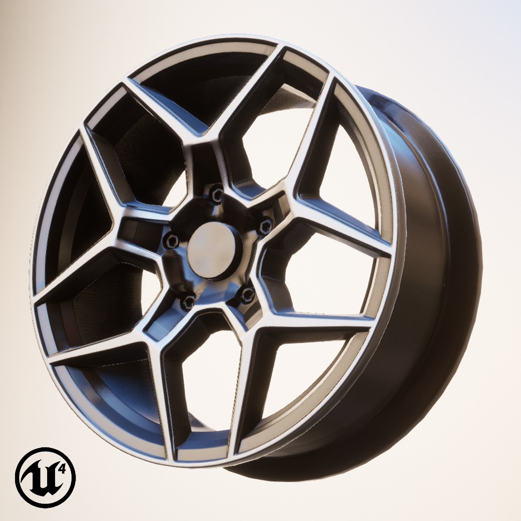 Sport Car Rim 8 Game-Ready 3D Model Low-poly 3D model_17