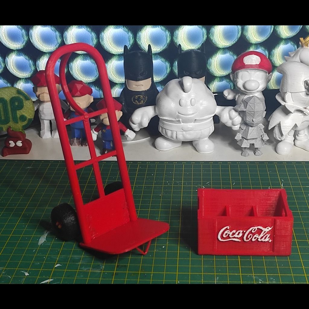 Hand Truck plus Bottle BOX - Mini Collectibles 3D print model_1