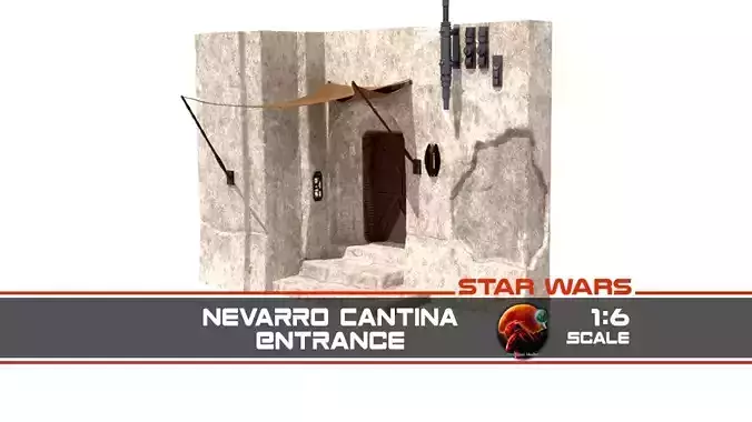 Nevarro Cantina Entrance 1-6 scale Hottoys 3D print model