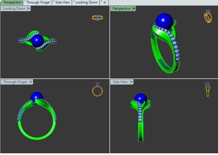 LEAVES RING 3D print model_3