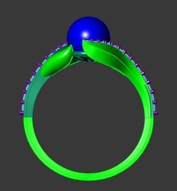 LEAVES RING 3D print model_4