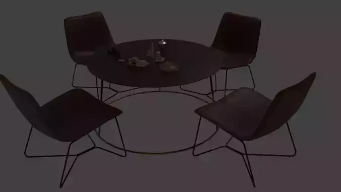 Table and chair set with 