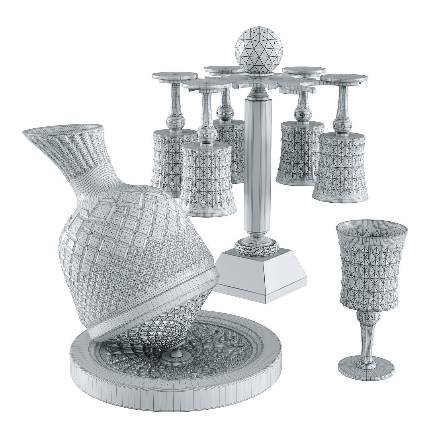 Luxury rotating wine decanter 3D model_2