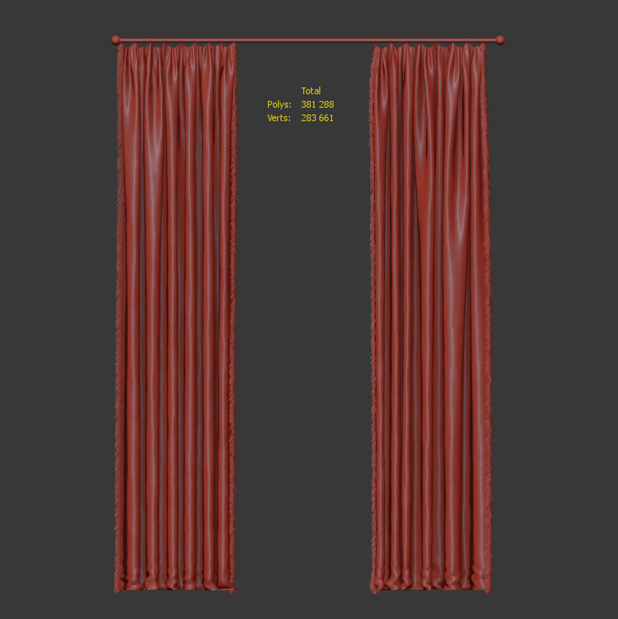 Curtains with fringes 3D model_4