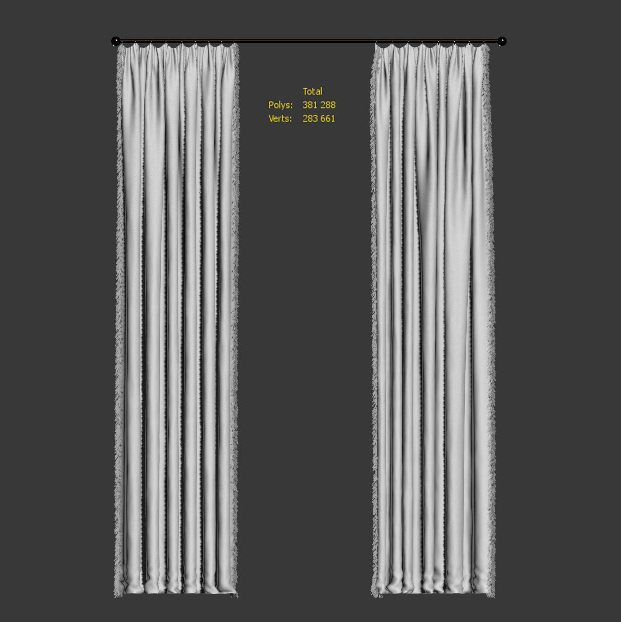 Curtains with fringes 3D model_3