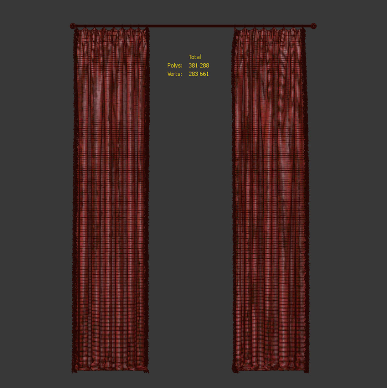Curtains with fringes 3D model_5