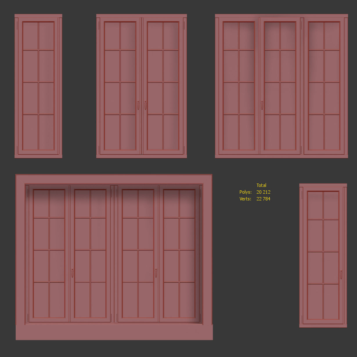 Collection of classic windows - 5 models 3D model_5