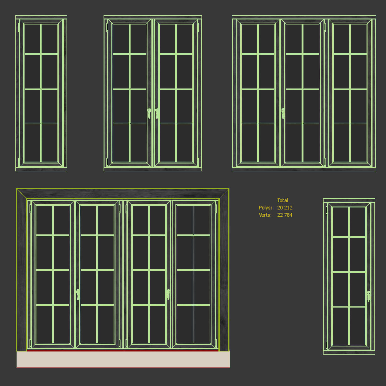 Collection of classic windows - 5 models 3D model_4
