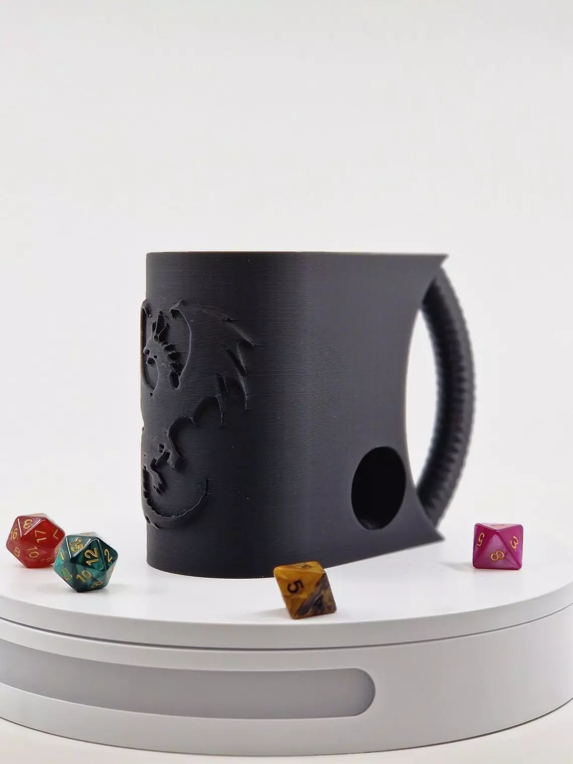 MODERN DRAGON CAN DICE TOWER HOLDER NO SUPPORTS NEEDED 3D print model_0
