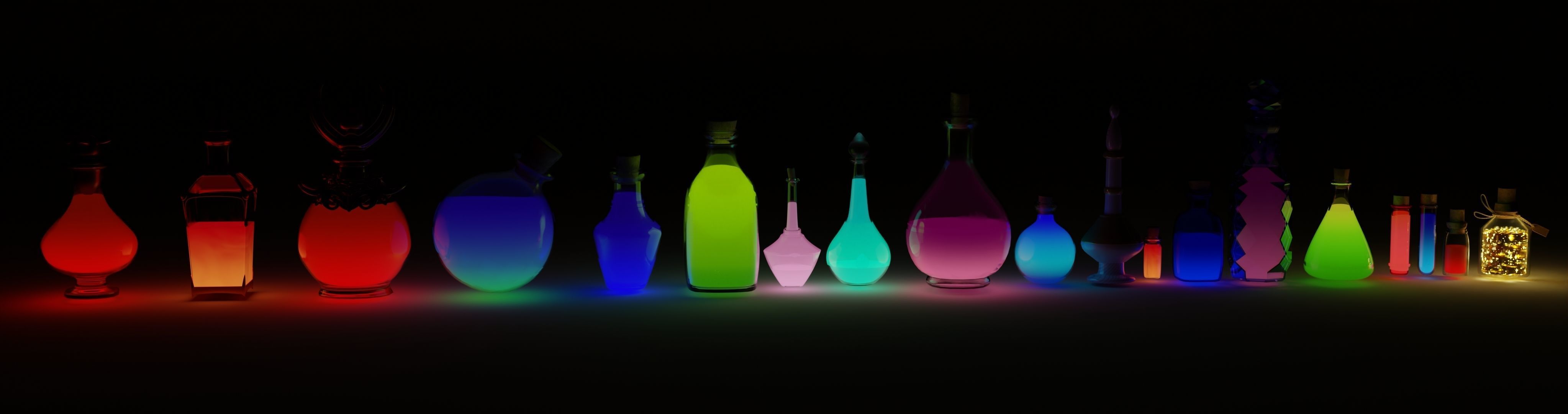 Potion Bottle Pack Low-poly 3D model_3