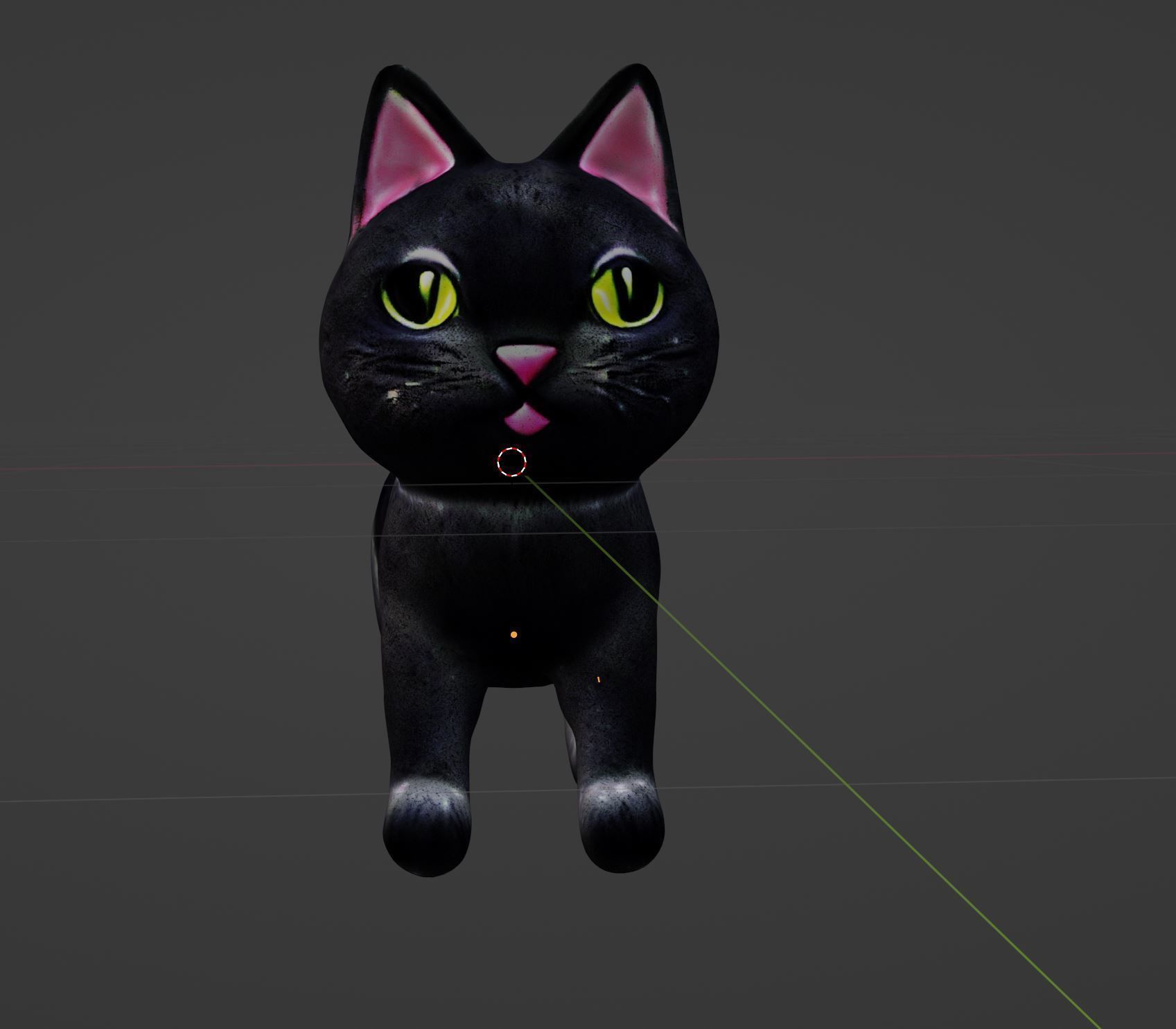 cute black kittty  3D model_1