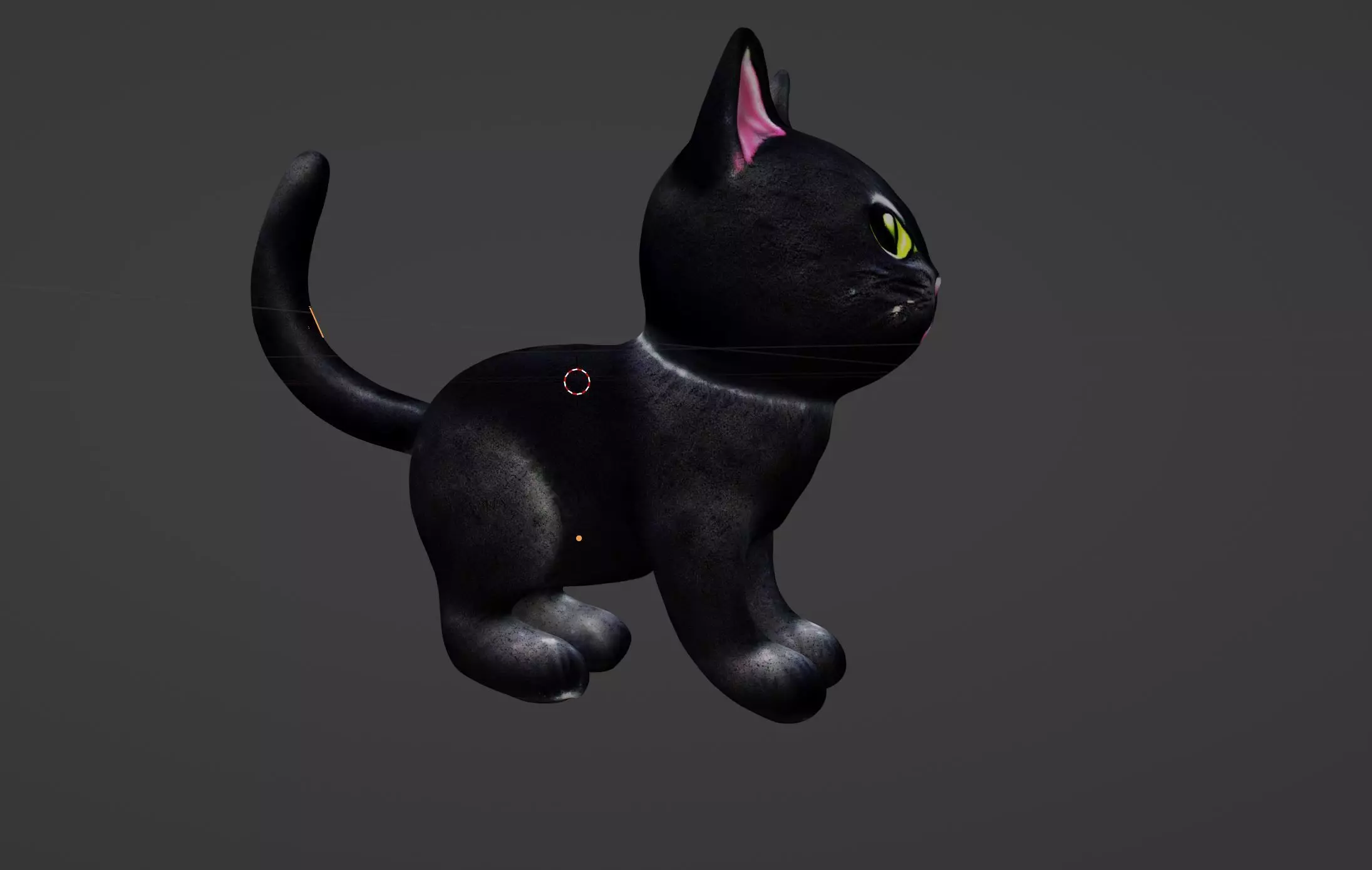 cute black kittty  3D model_0