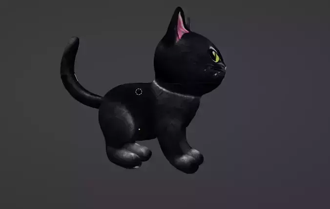cute black kittty  3D model